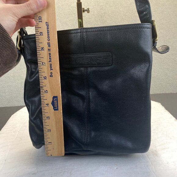 Vtg Fossil Black Genuine Leather Shoulder Bag 75082 Fossil 1954 - Picture 5 of 12